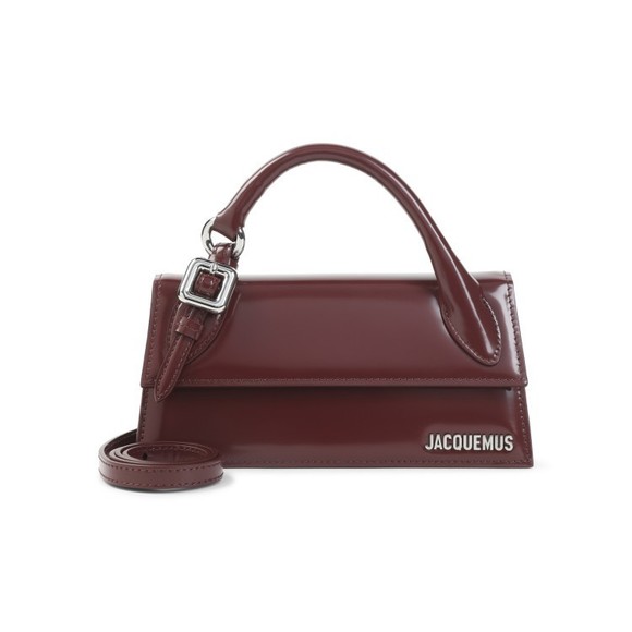 Jacquemus Handbags - Jacquemus Burgundy Brusched Leather Le Chiquito Long Boucle Handbag - NWT